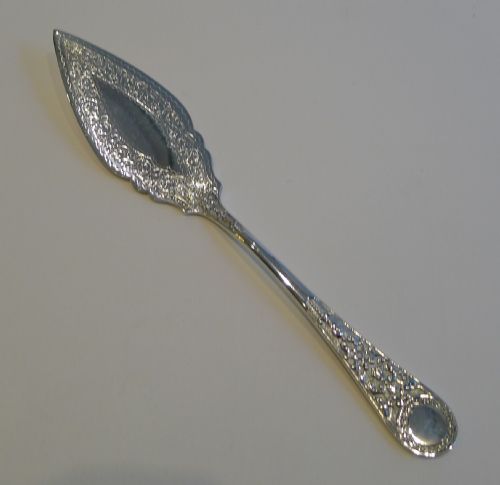 fig 1. Striking Antique English Sterling Silver Butter Knife - 1878