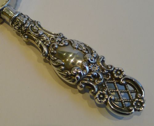 fig 1. Decorative English Antique Silver Handled Magnifying Glass - 1899