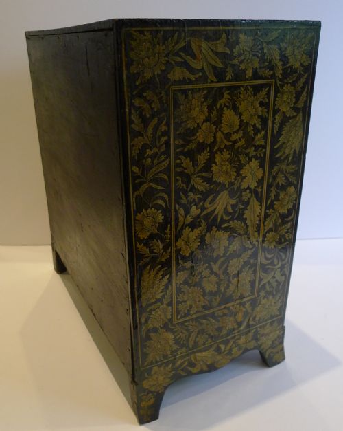 MAGNIFICENT ANTIQUE ENGLISH PENWORK TABLE CABINET C1790 - ADDITIONAL PHOTO 6