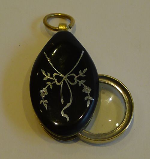 Pretty Tortoise Shell Clad Magnifying Glass / Loop - Silver Pique