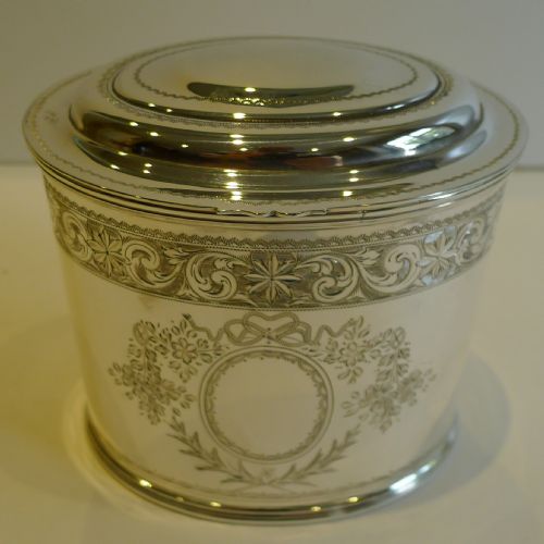 Large Antique English Silver Plated Tea Caddy by Mappin & Webb C.1890