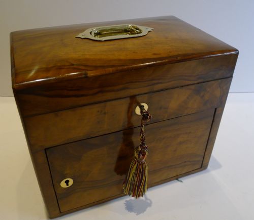 fig 1. Antique English Walnut Jewellery Box c.1890