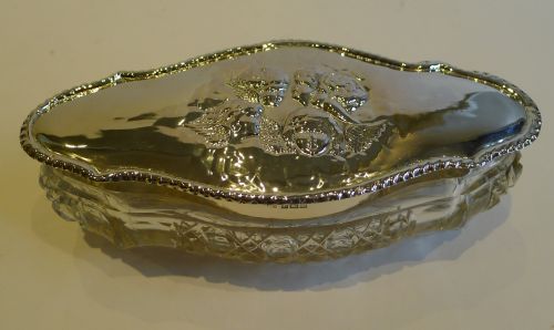 Large Antique English Sterling Silver Lidded Box - Reynold's Angels