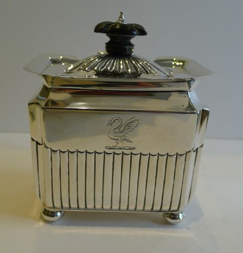 Elegant English Victorian Sterling Silver Tea Caddy - 1898