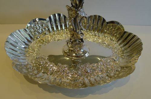 fig 1. Top Quality Antique English Silver Plated Grape Stand by Atkin Brothers c.1890