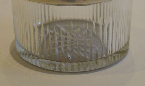 fig 1. Pretty Antique Cut Crystal Vanity Jar - English Sterling Silver & Enamel