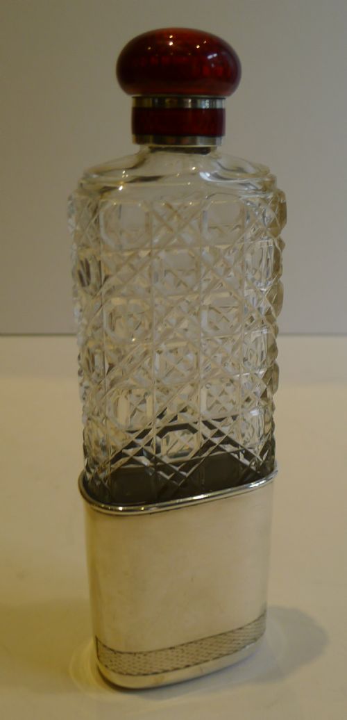 Rare Top-quality Hip / Liquor Flask - Austrian Sterling & Enamel by Georg Adam Scheid C.1890