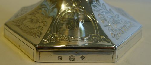 PAIR ANTIQUE ENGLISH SILVER PLATED CANDLESTICKS BY ELKINGTON 1851 - ADDITIONAL PHOTO 2