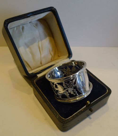 English Victorian Sterling Silver Napkin Ring - 1898
