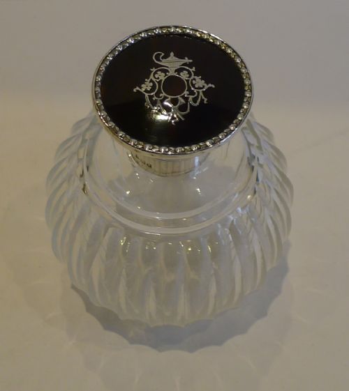 ANTIQUE STERLING SILVER TORTOISESHELL LIDDED PERFUME BOTTLE 1910 - ADDITIONAL PHOTO 7