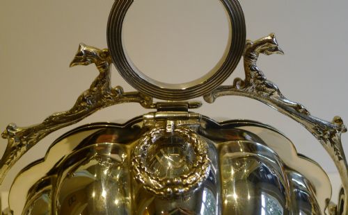 fig 1. Magnificent Shell Shaped Folding Biscuit Box - Gilded Interior by Daniel & Arter c.1890