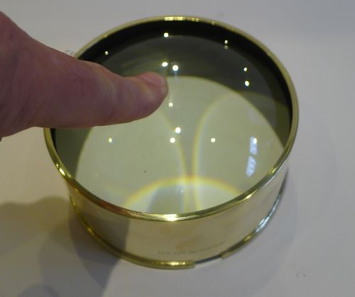 fig 1. Large English Antique Brass Desk Magnifying Glass Reg. 1907