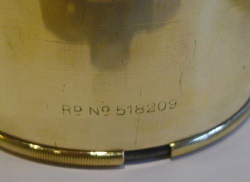 fig 2. Large English Antique Brass Desk Magnifying Glass Reg. 1907