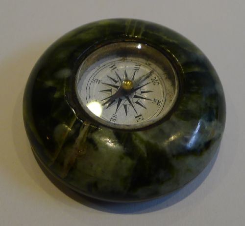 Antique English Compass Set in Serpentine C.1890