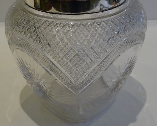 fig 1. Fabulous Top Quality Cut Crystal & Silver Plated Biscuit Box by James Dixon c.1900