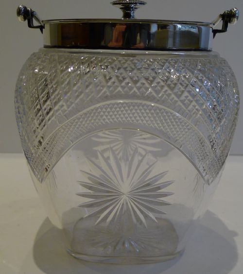 fig 2. Fabulous Top Quality Cut Crystal & Silver Plated Biscuit Box by James Dixon c.1900