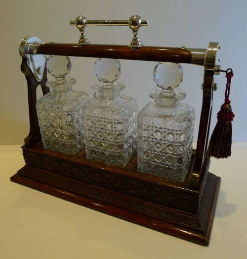 fig 1. Large Grand Top Quality Antique English Tantalus c.1880