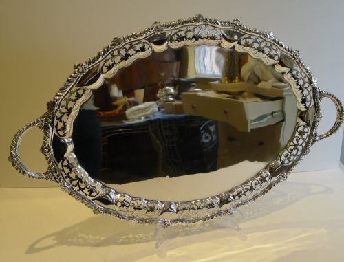 Fabulous Antique English Serving Tray - Reg. For 1896