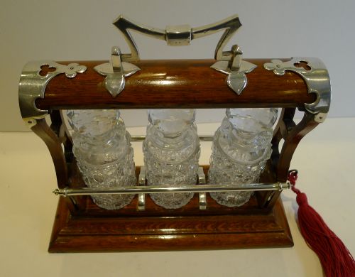 fig 1. Handsome Antique English Miniature Perfume Tantalus c.1890