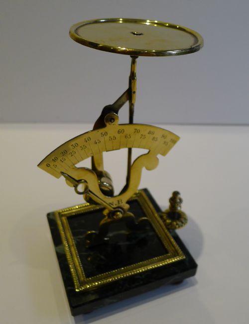 Charming French Letter or Postal Scale; Signed Narcisse Briais C.1890