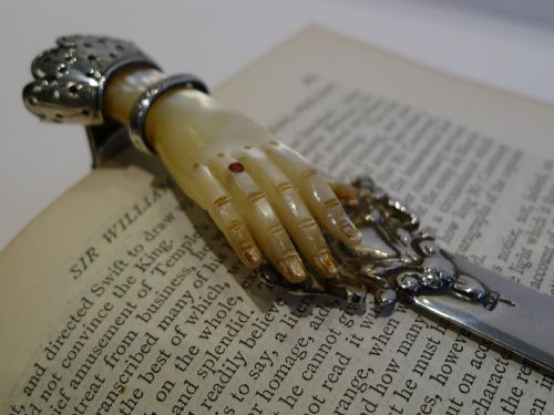 Rare Antique French Sterling Silver Combined Bookmark & Letter Opener