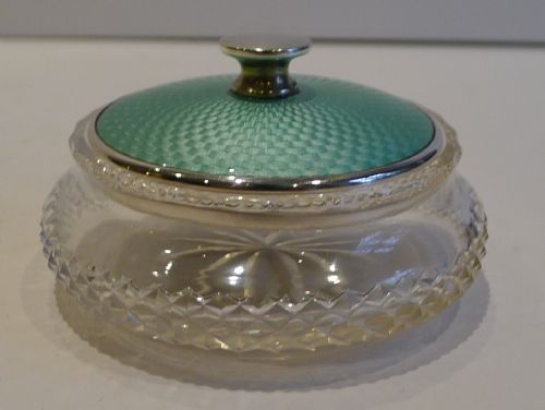 fig 1. Charming Little Cut Crystal, Sterling Silver & Enamel Box