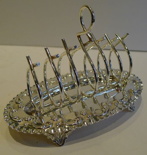 Wonderful Antique English Silver Plate Toast Rack / Letter Holder C.1890