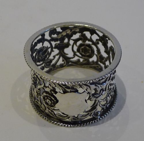 fig 1. Antique English Sterling Silver Napkin Ring - Chester 1898