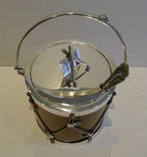 fig 2. Rare Antique Novelty Oak & Silver Plated Conserve Jar by John Grinsell c.1890