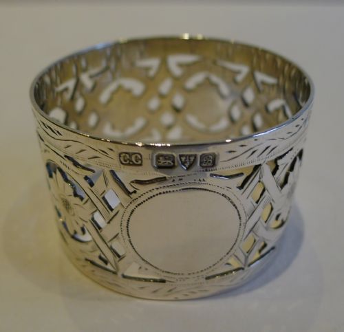 Antique English Sterling Silver Napkin Ring - Chester 1902