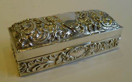 fig 1. Charming Art Nouveau Sterling Silver Ring Box For Five Rings