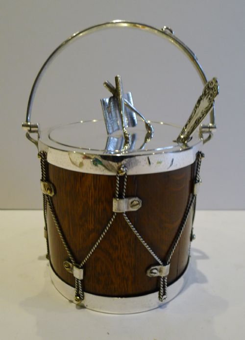 Rare Antique Novelty Oak & Silver Plated Conserve Jar by John Grinsell C.1890
