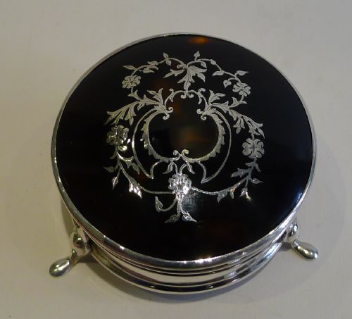 Sterling Silver & Tortoiseshell Jewellery Box
