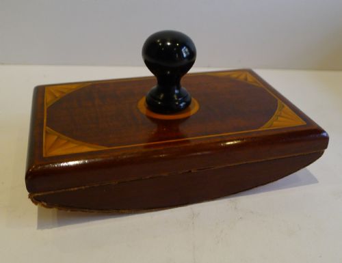 Smart Antique English Inlaid Mahogany Rocking Blotter C.1900