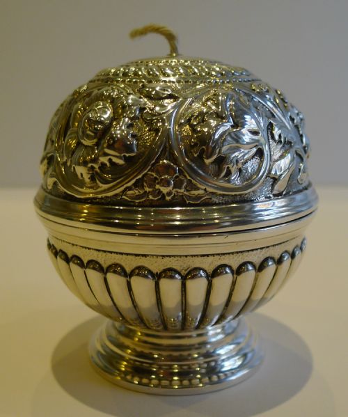 Antique English Sterling Silver String Box / Dispenser - 1892