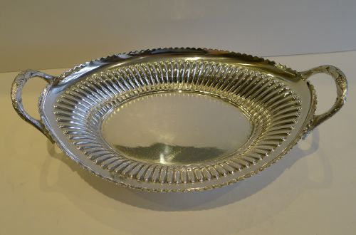 fig 1. Antique English Silver Plated Bread Basket by Walker & Hall - 1905