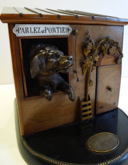 Fabulous Antique Automated Novelty Cigar Box / Humidor C.1900