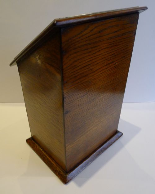 fig 2. Antique English Letters Box In Oak With Brass c.1890