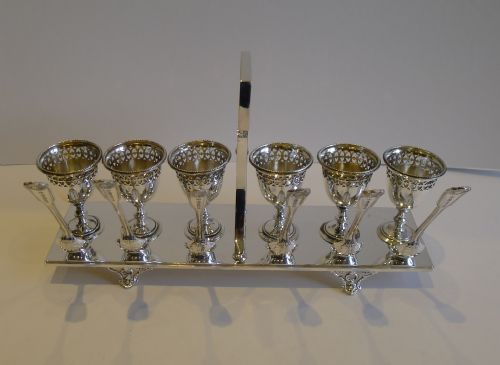 fig 2. Unusual Antique English Silver Plated Egg Cruet c.1900