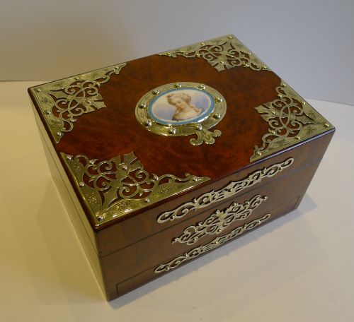 Magnificent Grand Antique English Jewelry Box C.1860