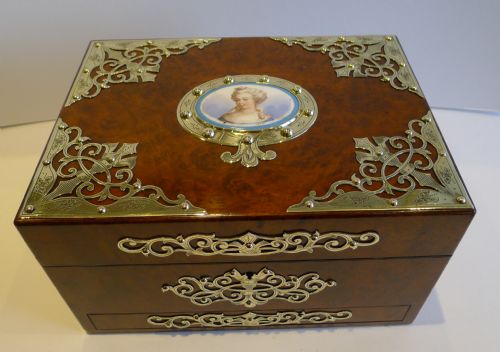 fig 1. Magnificent Grand Antique English Jewelry Box c.1860