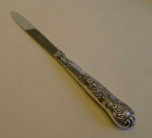 Decorative Antique English Sterling Silver Letter Opener - 1867