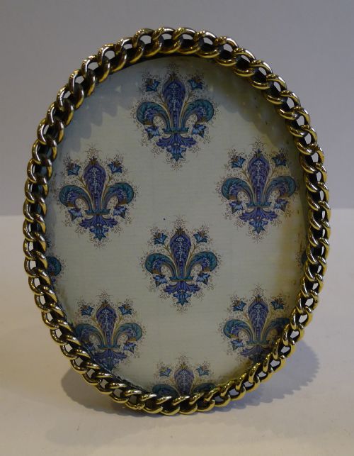 Antique English Brass Chain Photograph Frame C.1880
