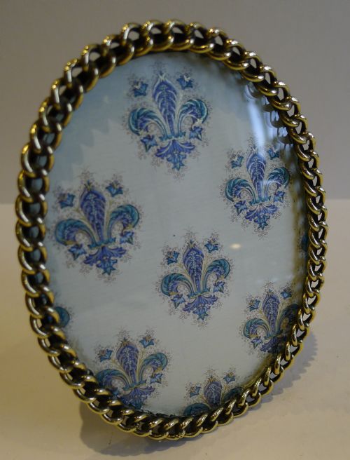 fig 1. Antique English Brass Chain Photograph Frame c.1880