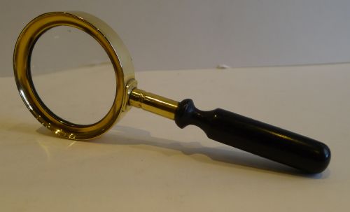 Antique English Brass & Ebony Magnifying Glass C.1880
