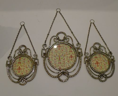 Superb Set Three Antique French Brass Photograph Frames C.1880