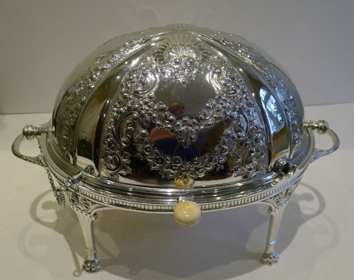 Magnificent Antique English Revolving Breakfast Dish by Atkin Brothers C.1880