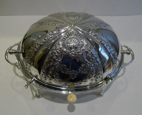 fig 1. Magnificent Antique English Revolving Breakfast Dish by Atkin Brothers c.1880