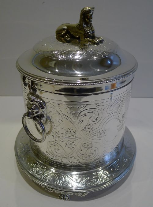 Magnificent English Silver Plated Biscuit Box by Mappin Brothers C.1880