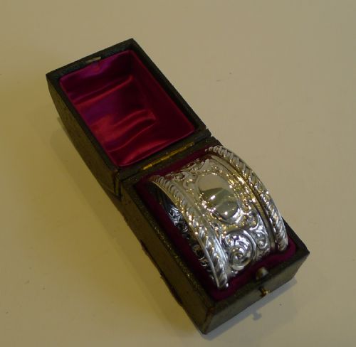 fig 1. Top Quality Antique English Sterling Silver Napkin Ring - 1894